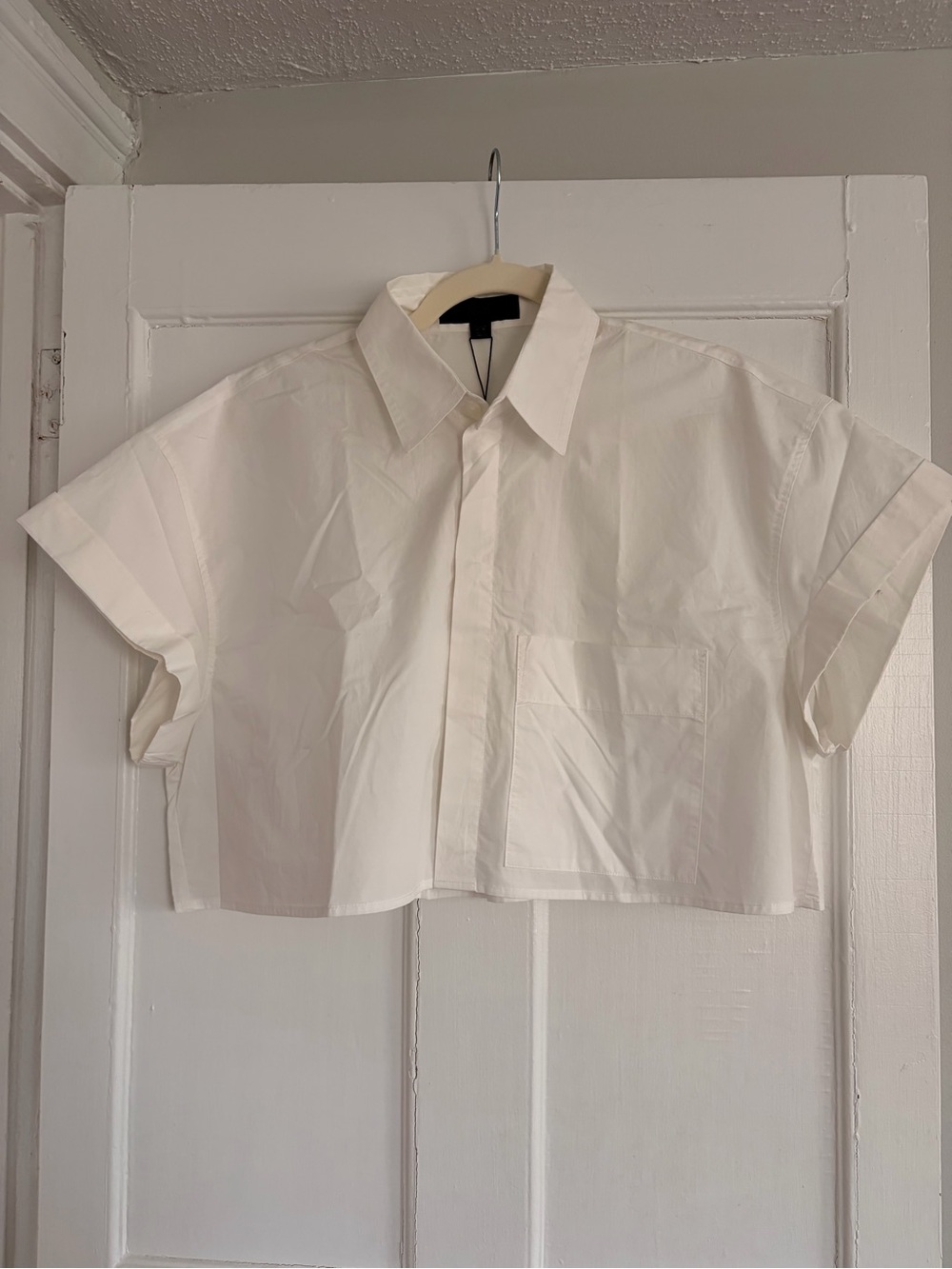 ZARA Boxy Cropped Button-Up Shirt